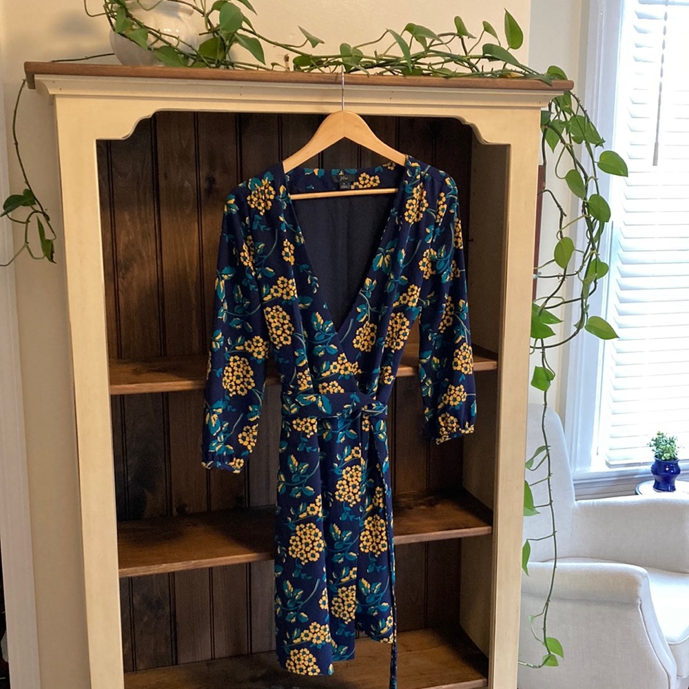 J.Crew Floral Wrap Dress, size 4